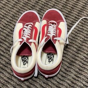 Red and white Vans